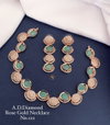 Silver And Rose Gold AD Diamond Necklace 4 Catalog
